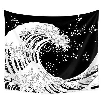 tapiz gran ola en blanco y negro 3
