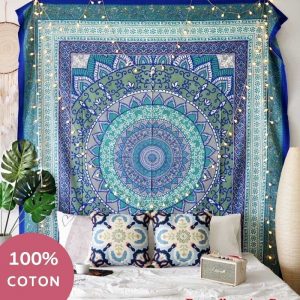 tapiz indio de algodon azul 2