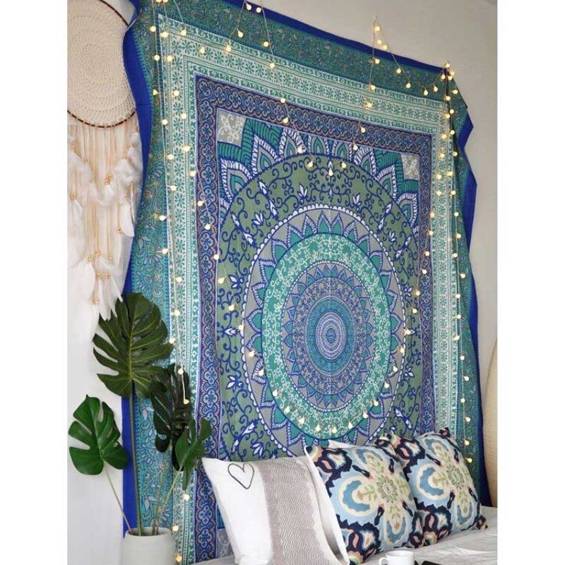 tapiz indio de algodon azul 4