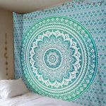tapiz mandala bohemio verde turquesa 1
