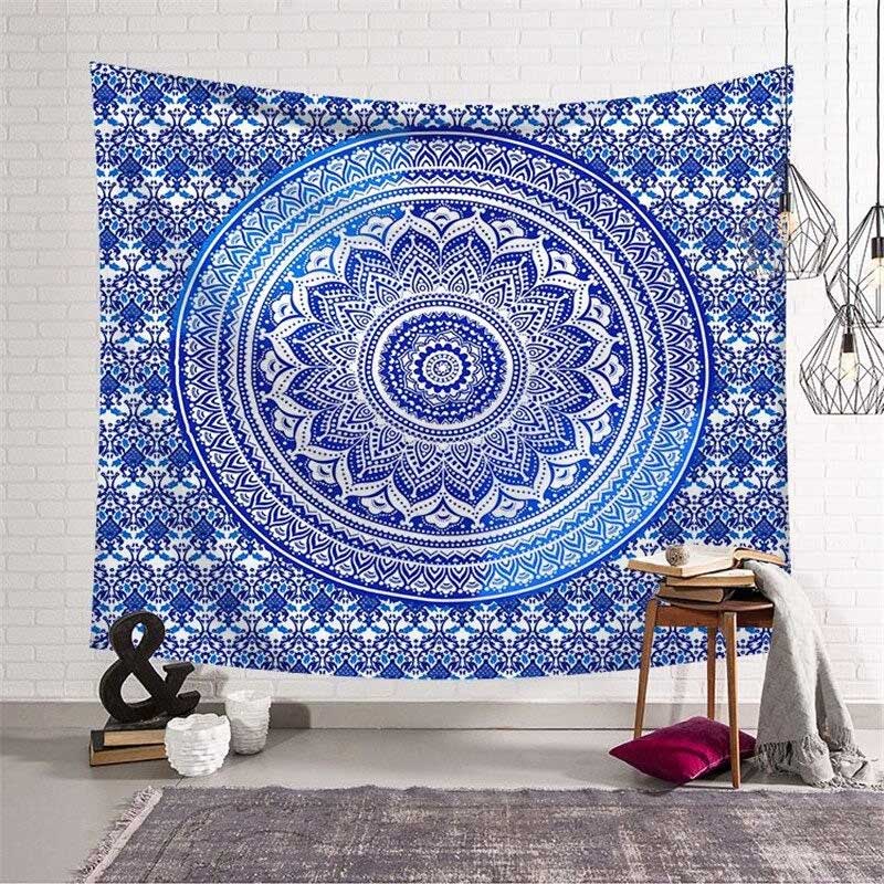 tapiz mandala indio azul 1