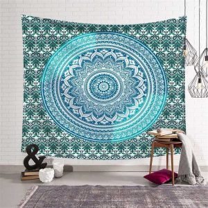 tapiz mandala indio turquesa 1