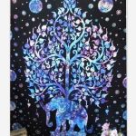 tapiz pared elefante azul arbol de la vida 1
