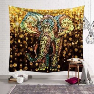 tapiz pared elefante dorado 1