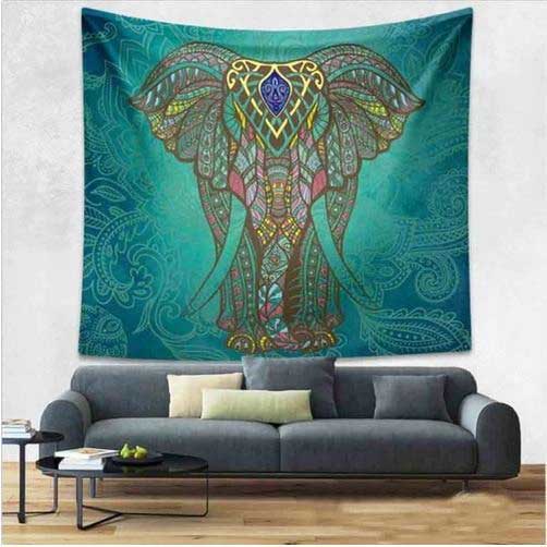 Tapiz Hindu elefante esmeralda