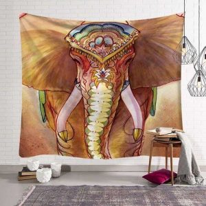 tapiz pared elefante naranja sagrado 1