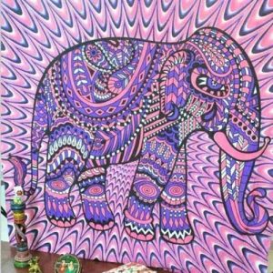 tapiz pared elefante rosa psicodelico 1