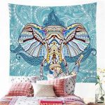 tapiz pared elefante turquesa 1